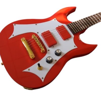 Custom Crown SG Eye Fire Engine Red Finish Guitar - Image 8