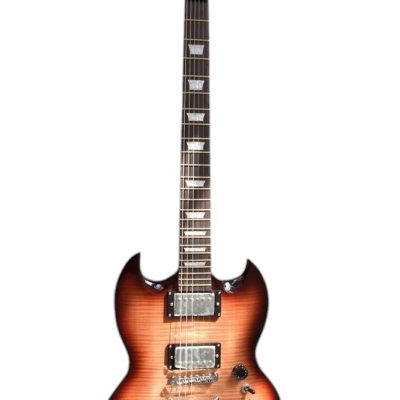 Custom Crown SG 400 Sunburst Tiger Maple Top Humbucker Pickups Guitar - Image 8
