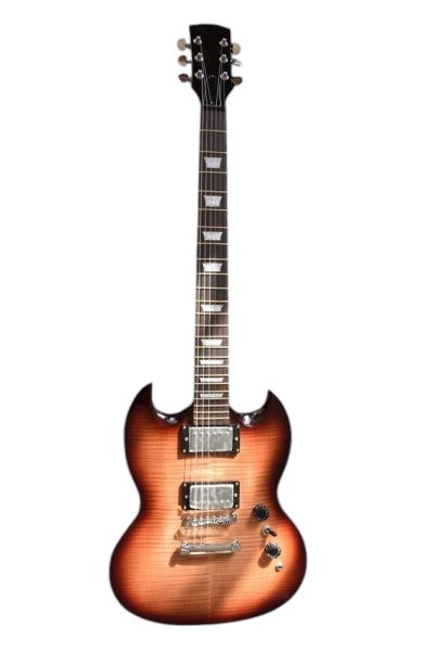 Custom Crown SG 400 Sunburst Tiger Maple Top Humbucker Pickups Guitar - Image 8