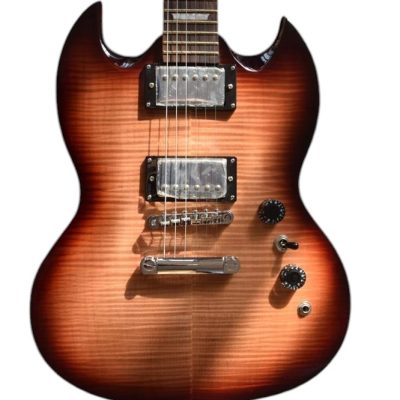 Custom Crown SG 400 Sunburst Tiger Maple Top Humbucker Pickups Guitar