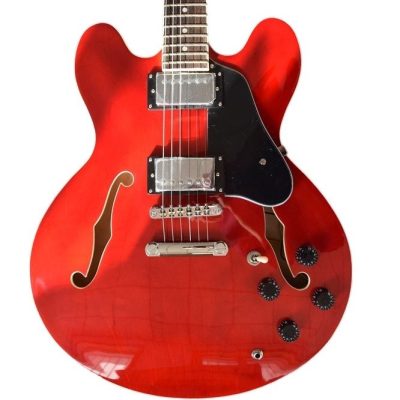 Custom Crown ES335 Semi Hollow Body Artist Cherry Fhole Guitar