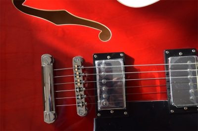 Custom Crown ES335 Semi Hollow Body Artist Cherry Fhole Guitar - Image 9