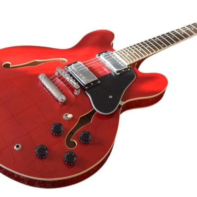 Custom Crown ES335 Semi Hollow Body Artist Cherry Fhole Guitar - Image 8
