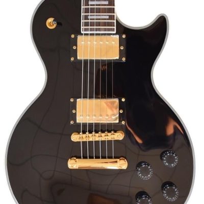 Custom Crown Black Beauty Block Inlays Solid Body Humbucker Pickups Electric Guitar