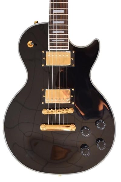 Custom Crown Black Beauty Block Inlays Solid Body Humbucker Pickups Electric Guitar