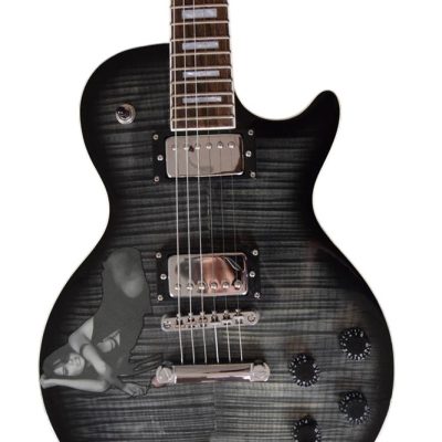 Custom Crown Humbucker Pickups Midnight Sapphire Tiger Maple Top Guitar