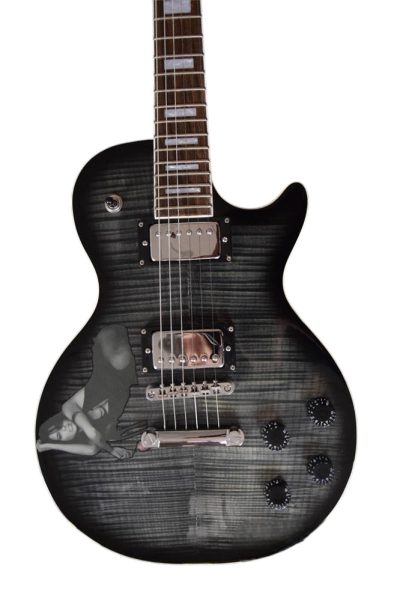 Custom Crown Humbucker Pickups Midnight Sapphire Tiger Maple Top Guitar