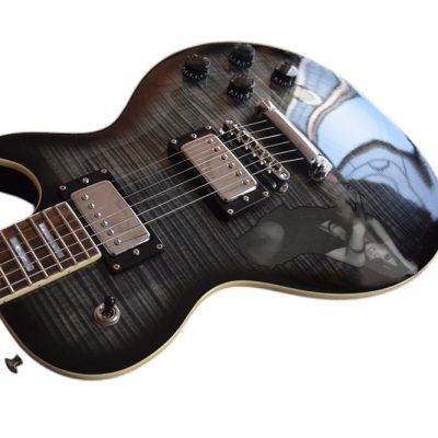 Custom Crown Humbucker Pickups Midnight Sapphire Tiger Maple Top Guitar - Image 6