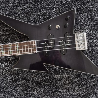 Custom Norturne Ironbird MK1 Legacy Black Tiger Maple Top 4 String Bass - Image 5