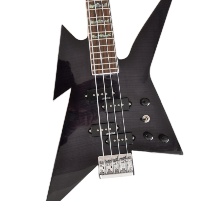Custom Norturne Ironbird MK1 Legacy Black Tiger Maple Top 4 String Bass