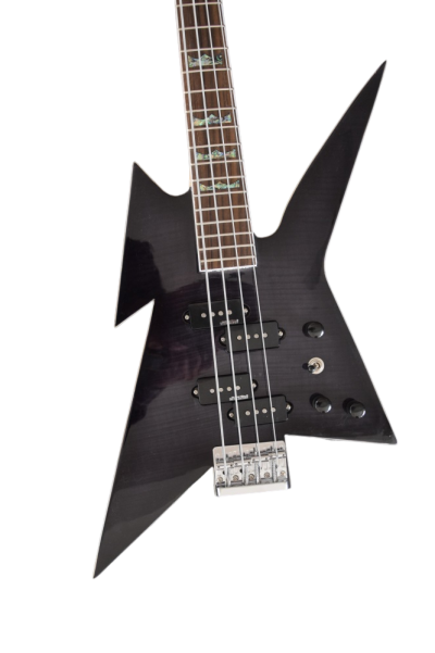 Custom Norturne Ironbird MK1 Legacy Black Tiger Maple Top 4 String Bass