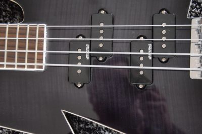 Custom Norturne Ironbird MK1 Legacy Black Tiger Maple Top 4 String Bass - Image 6