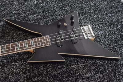 Custom Norturne Ironbird MK1 Legacy Black Tiger Maple Top 4 String Bass - Image 8