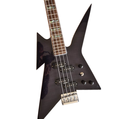 Custom Norturne Ironbird MK1 Legacy Black Tiger Maple Top 4 String Bass - Image 13