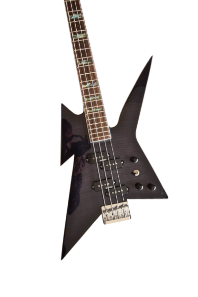 Custom Norturne Ironbird MK1 Legacy Black Tiger Maple Top 4 String Bass - Image 13