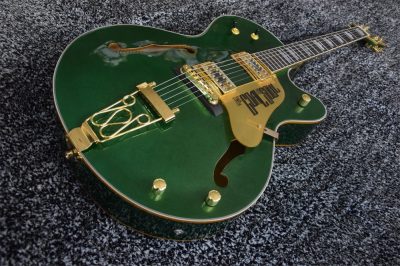 Custom Sovereign G6136I Bono Irish Falcon Goal Is Soul Green Fhole Guitar Gold Pickguard - Image 6