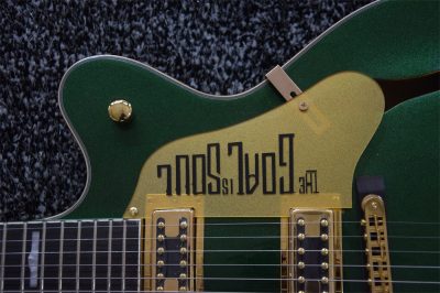 Custom Sovereign G6136I Bono Irish Falcon Goal Is Soul Green Fhole Guitar Gold Pickguard - Image 7