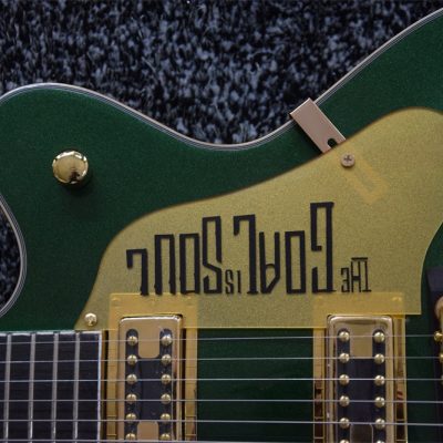 Custom Sovereign G6136I Bono Irish Falcon Goal Is Soul Green Fhole Guitar Gold Pickguard - Image 7