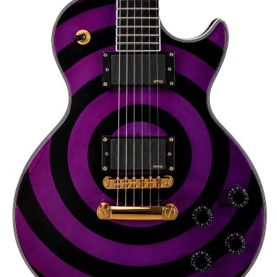 Custom Crown Buzzsaw Bullseye Zakk Wylde Purple Black Guitar Personalized Inlays