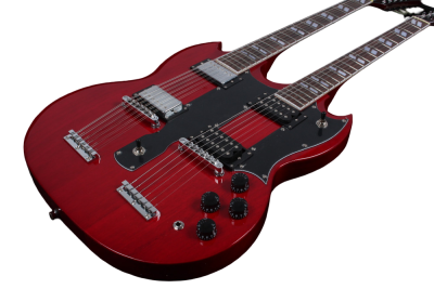 Custom Crown SG Jimmy Page Heritage Cherry Double Neck 12 6 String EDS1275 Electric Guitar - Image 3