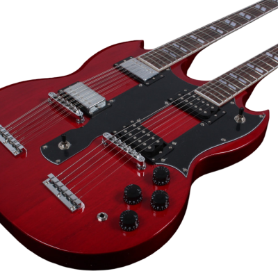 Custom Crown SG Jimmy Page Heritage Cherry Double Neck 12 6 String EDS1275 Electric Guitar - Image 3
