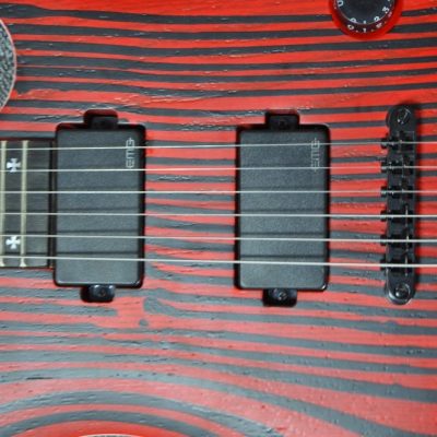 Custom Onyx Gothic Monolith Black Luminactive Cross Fretboard Inlays String Thru Body Guitar - Image 8