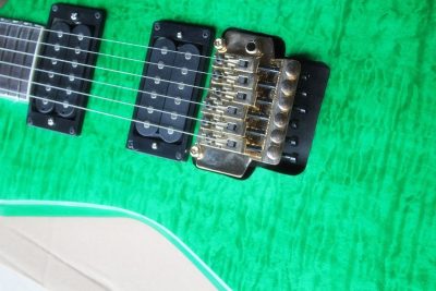 Custom Race KE2 Transparent Green Kelly Electric Guitar KEXQ Floyd Rose Tremolo - Image 3