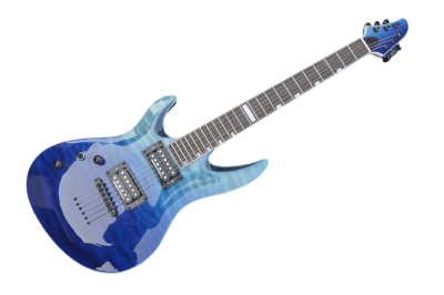 Custom Obsidian Horizon Blue Quilted Maple Top MH1000 Electric Guitar String Thru Body - Image 2