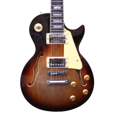 Custom Crown Fhole Semi Hollow Tobacco Burst Electric Guitar