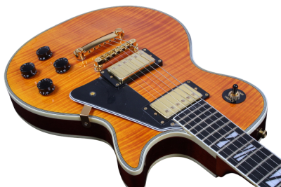 Custom Crown Supreme 25 50 Amber Flame Maple Top Electric Guitar - Image 2