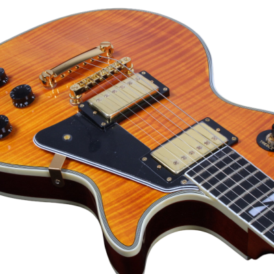 Custom Crown Supreme 25 50 Amber Flame Maple Top Electric Guitar - Image 2