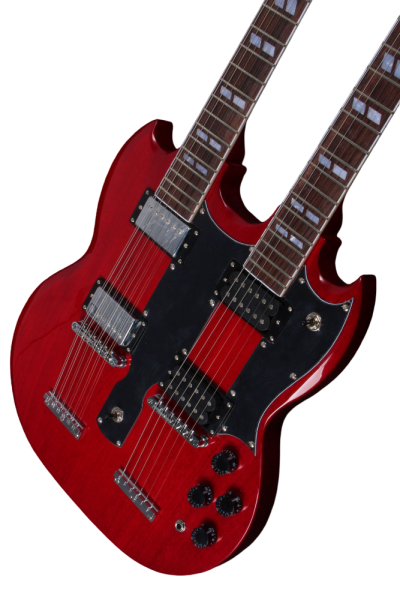 Custom Crown SG Jimmy Page Heritage Cherry Double Neck 12 6 String EDS1275 Electric Guitar - Image 4