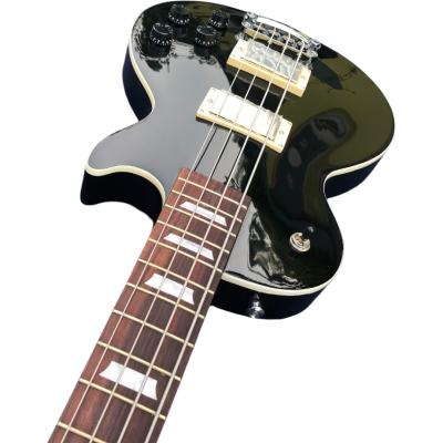 Custom Crown Standard Bass Oversized Ebony Black 4 String Bass - Image 2