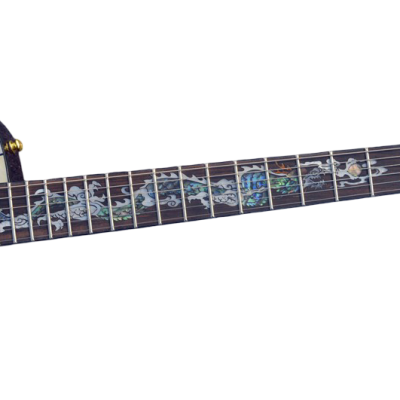 Custom Topaz Mahogany Body In Hand Laid High Grade Mosaic Guitar - Image 3