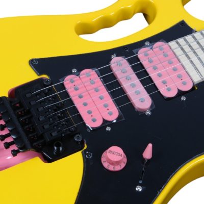 Custom Axis SVAI Desert Sun Yellow Pink Pickups Pyramid Inlays Monkey Grip Guitar - Image 2
