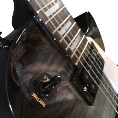 Custom Crown Translucent Black Burst Joe Perry Flamed Maple Top Electric Guitar - Image 3