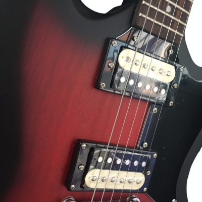 Custom Crown SG Angus Cherry Cardinal Red Burst 6 String Guitar - Image 2