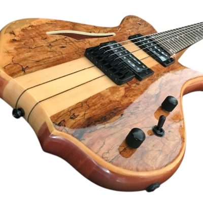 Custom Vesper Languedoc Region Natural Spalted Maple Weneer Finish 7 String Guitar - Image 2