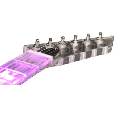 Custom Race Flying V Plexiglass Acrylic Translucent Body Neck LED Purple Guitar - Image 5