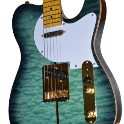 Custom Regent Merle Tuff Dog Aqua Marine Blue Burst Guitar