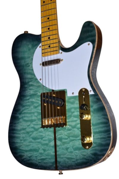 Custom Regent Merle Tuff Dog Aqua Marine Blue Burst Guitar