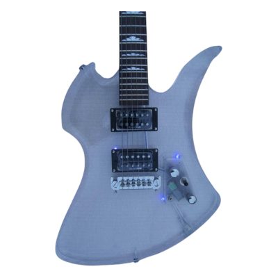 Custom Riva MG115C Clear Acrylic Luminous LED Mod Blue Guitar - Image 17