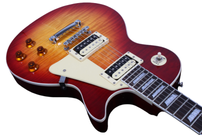 Custom Crown Heritage Cherry Sunburst Flame Maple Top Electric Guitar Open Coil Zebra Pickups - Image 4