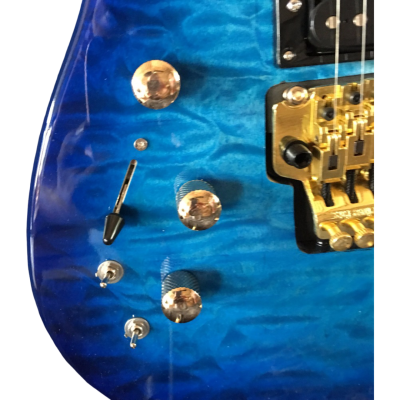 Custom Race Satin Transparent Blue Phil Collen PC1 Quilted Maple Top Electric Guitar - Image 2