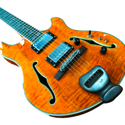 Custom Vesper Trey Fhole Natural Koa Bracing Inside Languedoc Region Electric Guitar - Image 2