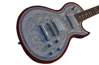 Custom Howlite Casimere Metal Front Engraved Aluminum Plate Guitar C24MF - Image 4