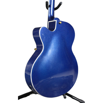 Custom Crown Cobalt Blue Metallic Fhole Archtop P90 Electric Guitar - Image 4