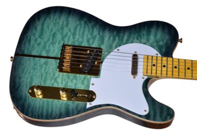 Custom Regent Merle Tuff Dog Aqua Marine Blue Burst Guitar - Image 3