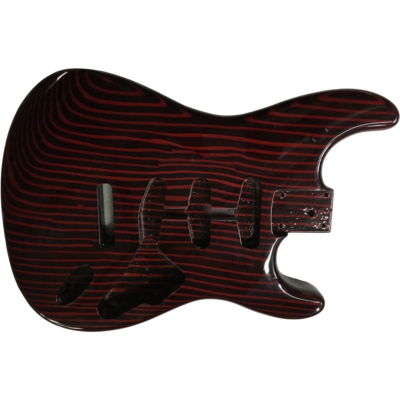 Custom Regent Red And Black Zebra Stripe Unfinished Body DIY Guitar - Image 2