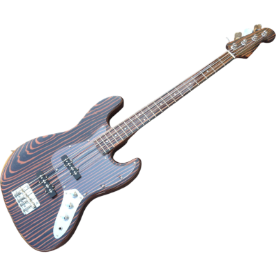 Custom Regent Natural Jaco Zebrawood with Ceruse 4 String Jazz Bass - Image 2